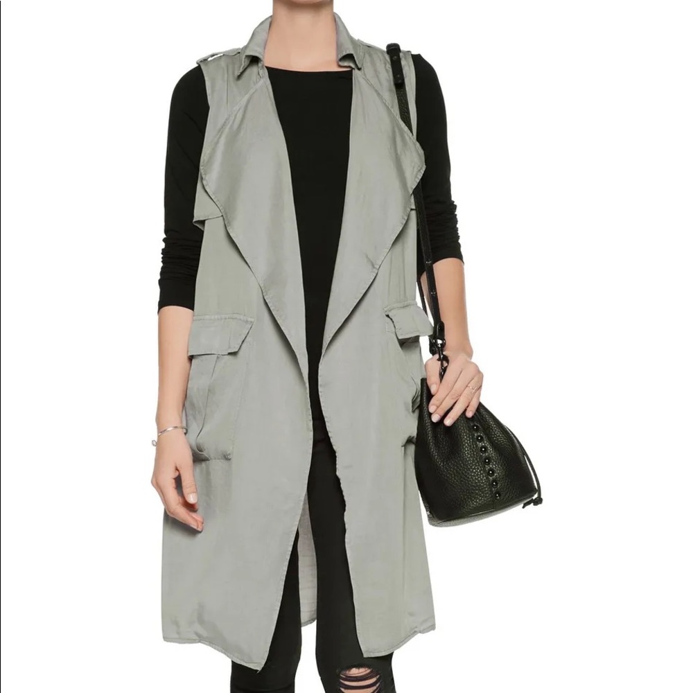 W118 BY WALTER BAKER Draped Voile Trench Vest